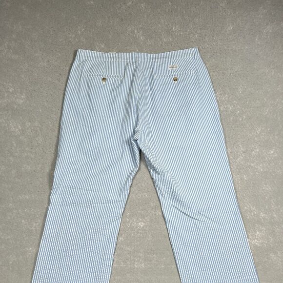 Vineyard Vines Pants Mens Size 36 Blue / White Seersucker Breaker Pants Pockets - Picture 8 of 13